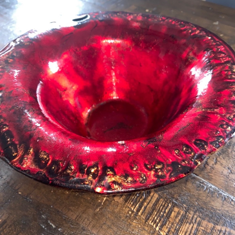 Franco Vetrerie Cristallerie CrystalDesign Italy Bowl Art Glass Candy Dish VTG